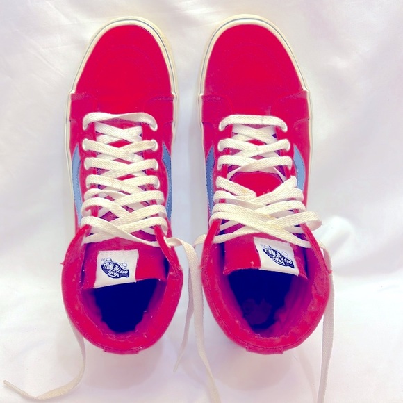 Gently Worn Vans Skateboard Hi Shoes Red US Men 10 - Picture 1 of 8